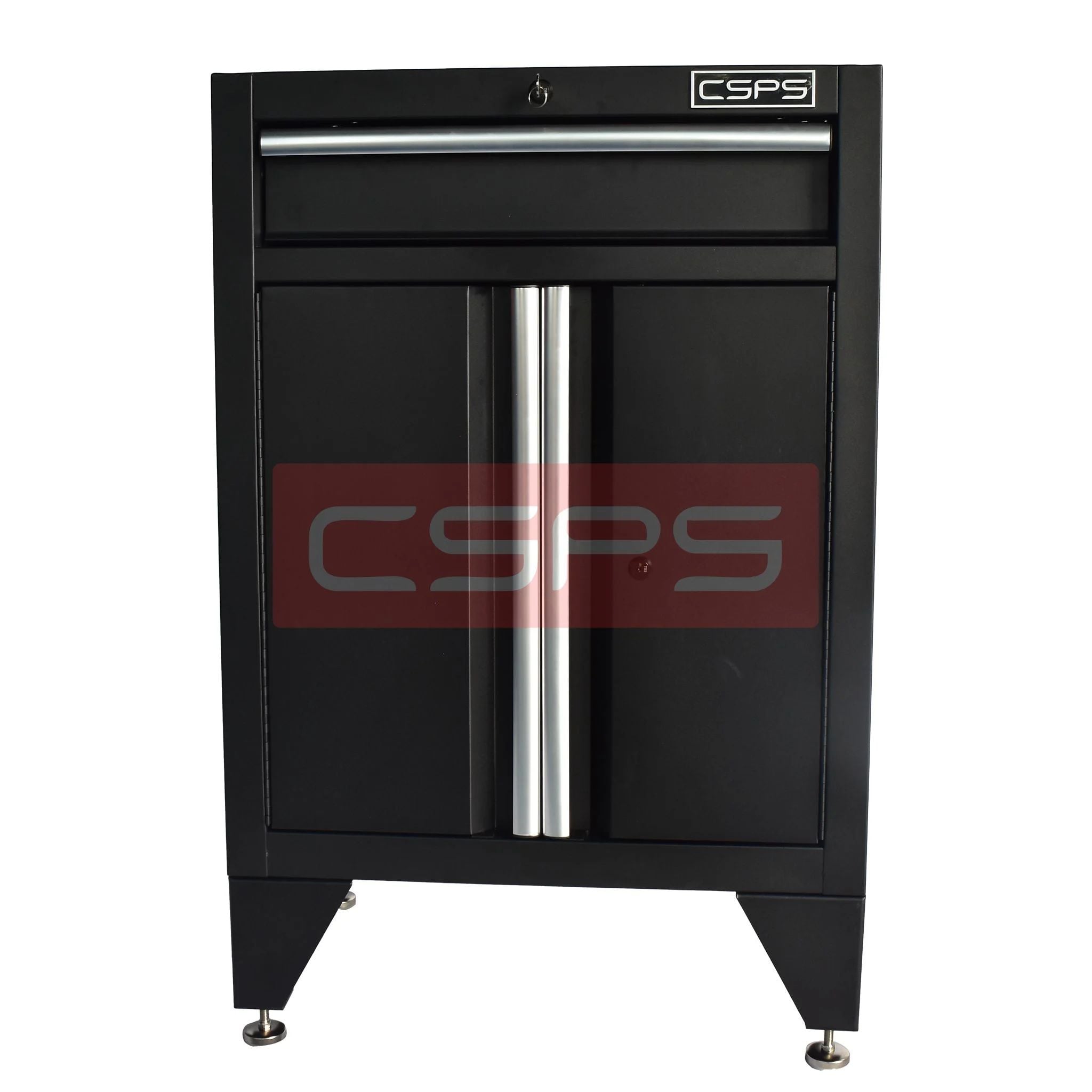 Tủ dụng cụ CSPS 61cm 1 hộc kéo màu đen tay cầm trắng, lắp chân cố định - VNTC06101BB2