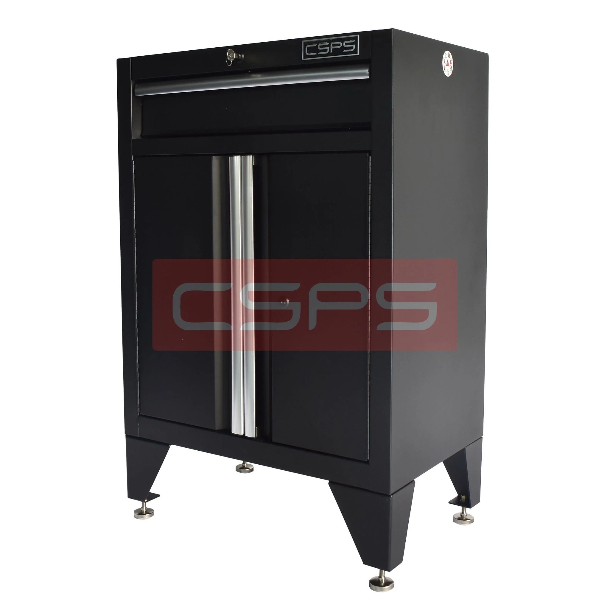 Tủ dụng cụ CSPS 61cm 1 hộc kéo màu đen tay cầm trắng, lắp chân cố định - VNTC06101BB2