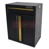 Tủ dụng cụ CSPS 61cm 1 hộc kéo màu đen tay cầm vàng, vách lưới, mặt gỗ và chân cố định - VNTC06101BB4
