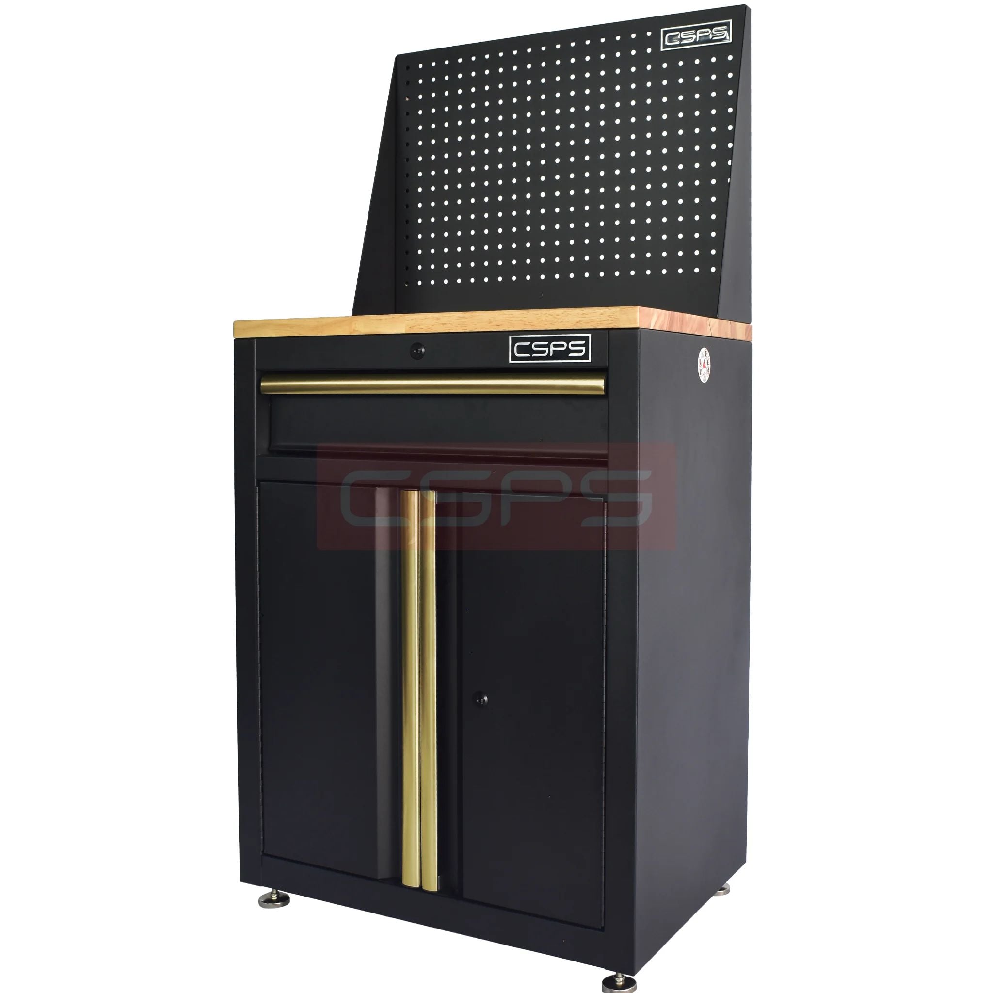Tủ dụng cụ CSPS 61cm 1 hộc kéo màu đen tay cầm vàng, lắp chân cố định - VNTC06101BB4
