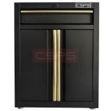 Tủ dụng cụ CSPS 61cm 1 hộc kéo màu đen tay cầm vàng, vách lưới và bánh xe - VNTC06101BB4
