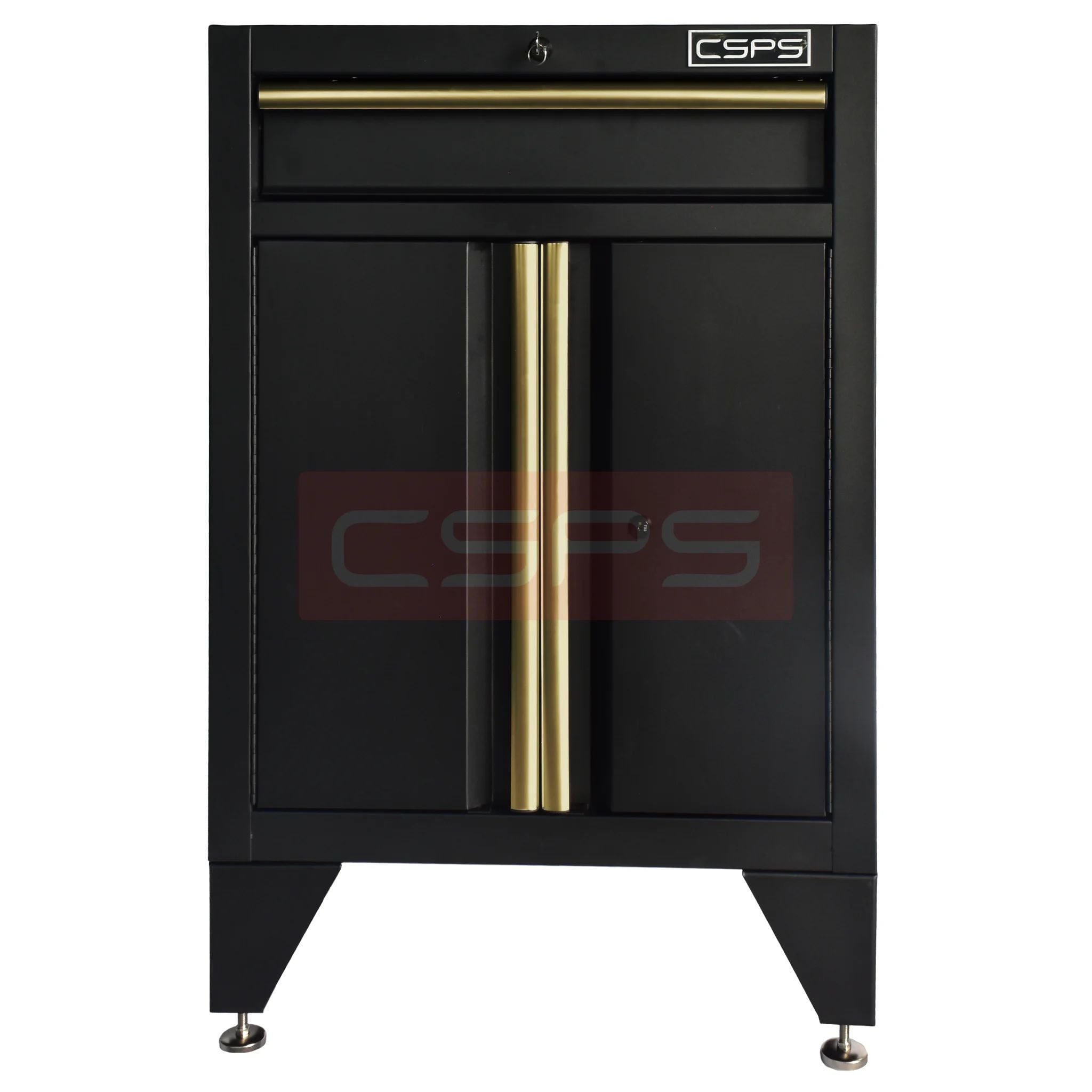 Tủ dụng cụ CSPS 61cm 1 hộc kéo màu đen tay cầm vàng, mặt trước - VNTC06101BB4