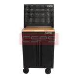 Tủ dụng cụ CSPS 61cm 1 hộc kéo màu đen, vách lưới và mặt gỗ trên bánh xe - VNTC06101BB3