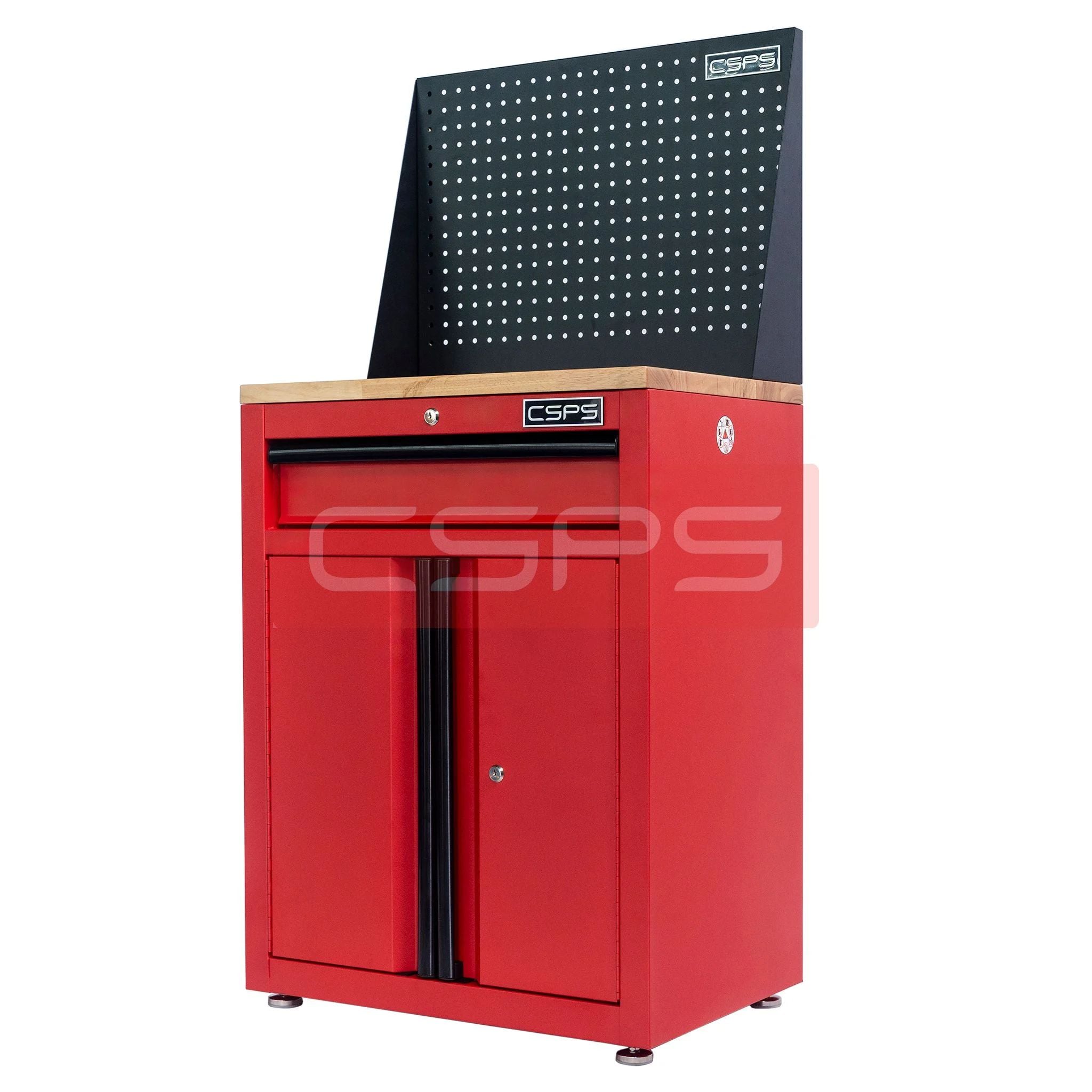 Tủ dụng cụ CSPS 61cm 1 hộc kéo màu đỏ, vách lưới và mặt gỗ - VNTC06101BC2
