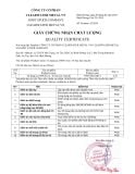 Giấy chứng nhận chất lượng tủ dụng cụ CSPS 61cm 1 hộc kéo màu đỏ