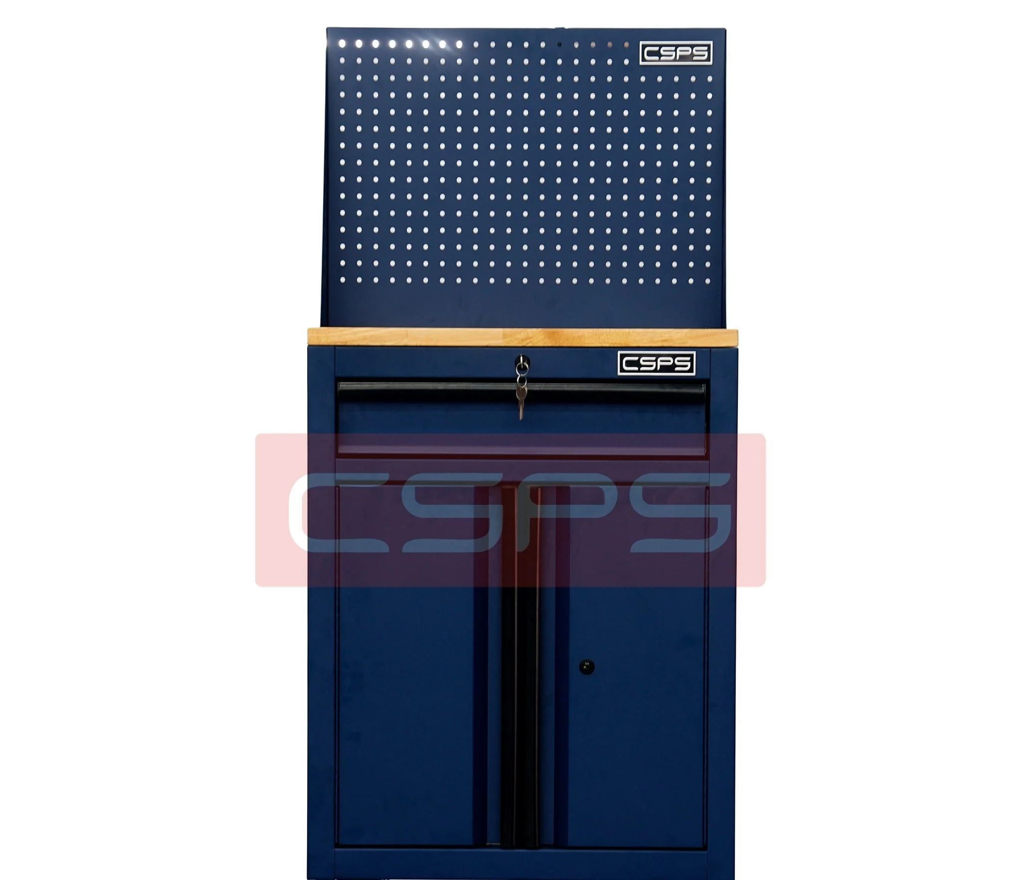 Tủ dụng cụ CSPS 61cm 1 hộc kéo màu xanh dương, vách lưới và mặt gỗ lắp bánh xe - VNTC06101BL1