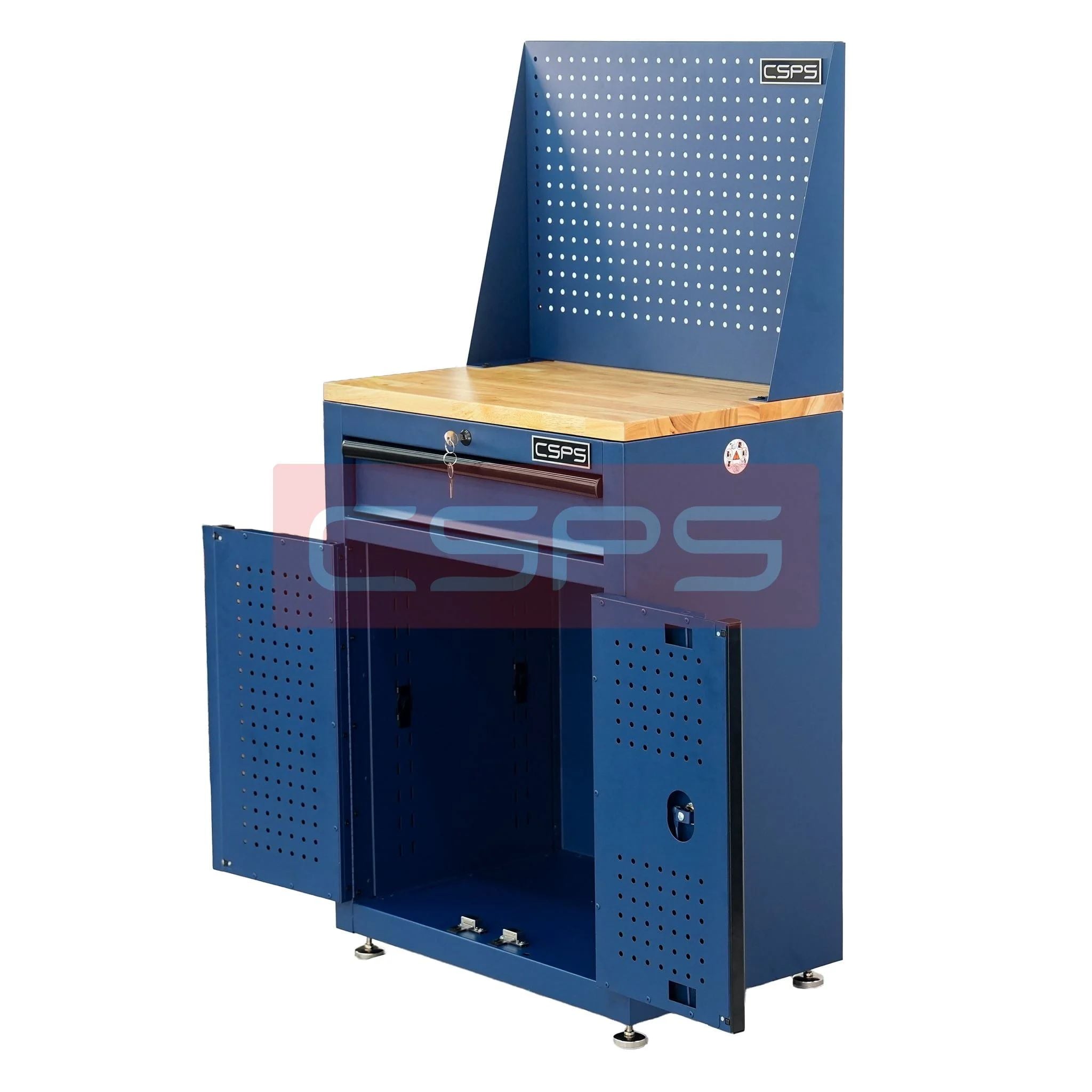 Tủ dụng cụ CSPS 61cm 1 hộc kéo màu xanh dương, góc nhìn nghiêng - VNTC06101BL1