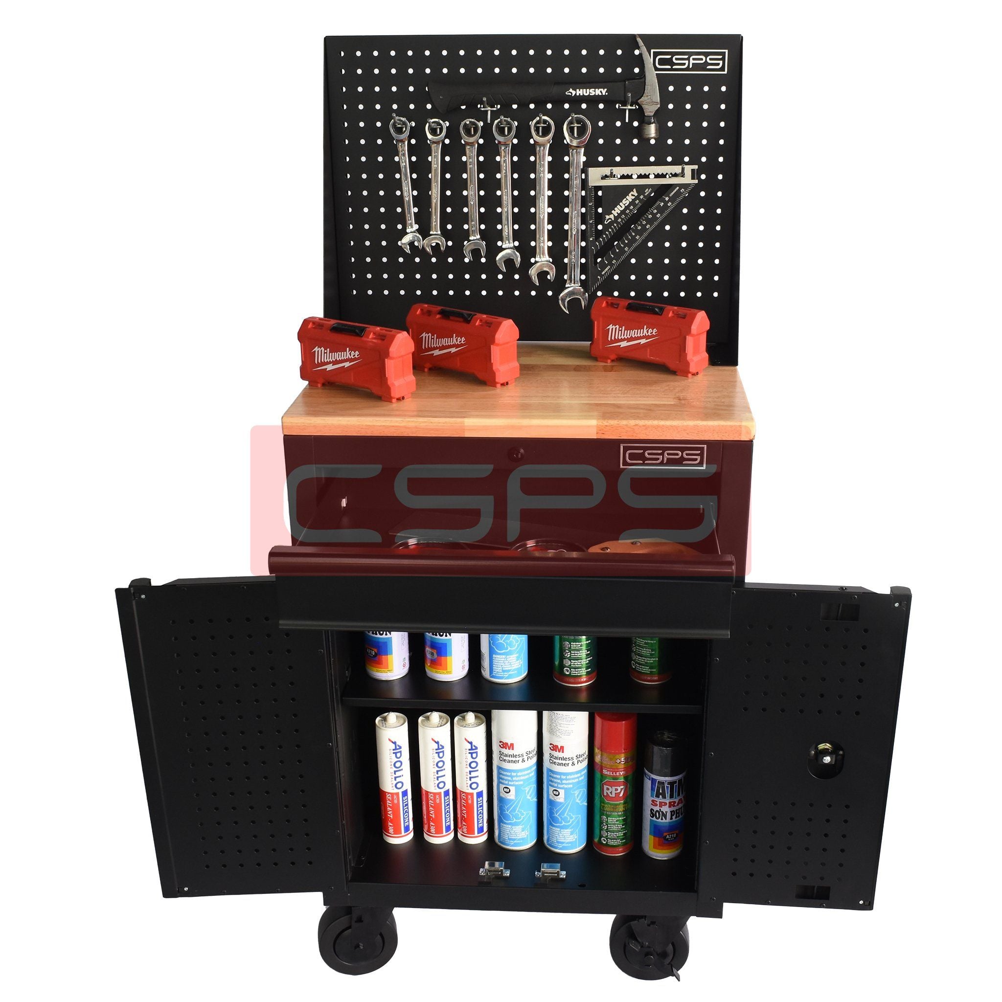  Tủ dụng cụ CSPS 61cm - 01 hộc kéo màu đen/đỏ 
