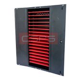 Vách ngăn tủ dụng cụ CSPS 76cm màu đen/đỏ: Vách ngăn đỏ lắp trong tủ đen nhìn nghiêng