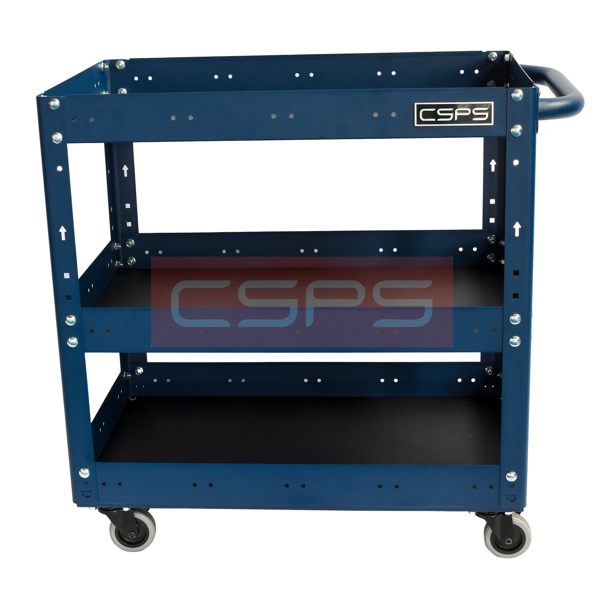 Xe đẩy CSPS 3 ngăn - 71cm: Xe đẩy xanh nhìn chính diện