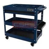Xe đẩy CSPS 3 ngăn - 71cm: Xe đẩy xanh nhìn nghiêng bên trái