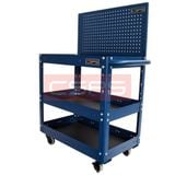 Xe đẩy CSPS 3 ngăn - 71cm: Xe đẩy xanh vách lưới nhìn chính diện