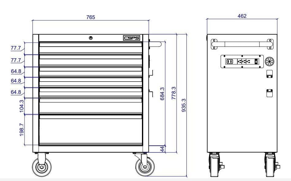  Tủ dụng cụ CSPS 76cm - 07 hộc kéo 