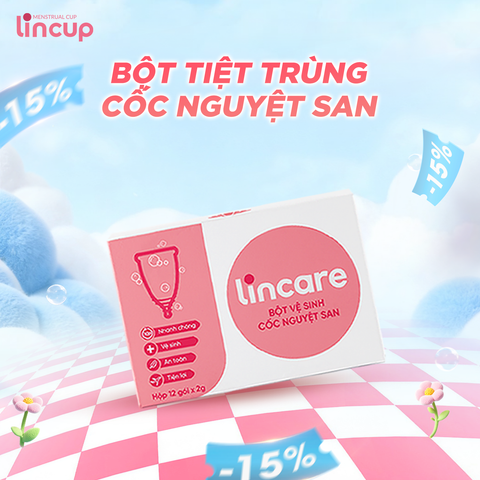 Bột tiệt trùng cốc nguyệt san Lincare