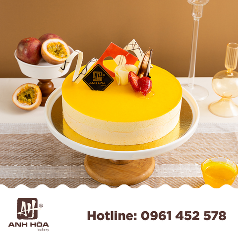 Passion Yogurt & White chocolate Mousse Cake