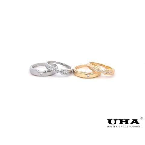 NC1019 Nhẫn cặp đính đá CZ cao cấp UHA Women