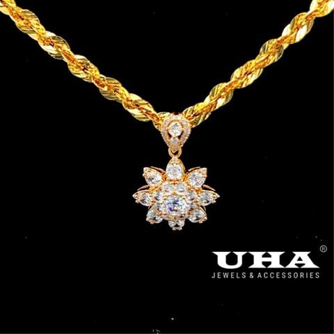 M1597 Mặt và dây chuyền nữ đính đá CZ sáng lấp lánh UHA
