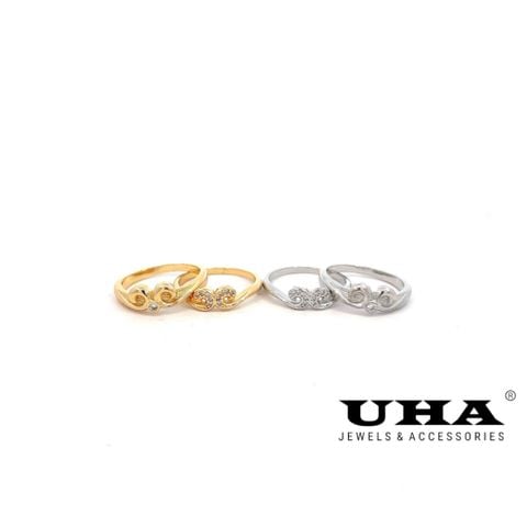 NC1008 Nhẫn cặp unisex đính đá cao cấp thiết kế đơn giản UHA