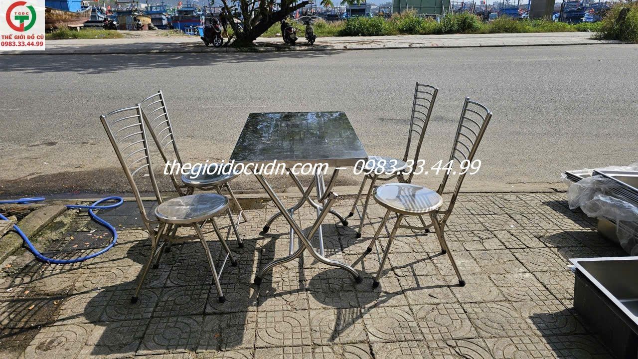 Bàn ghế inox thanh lý