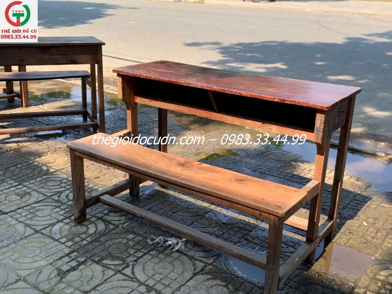 Bàn ghế băng gỗ học sinh thanh lý