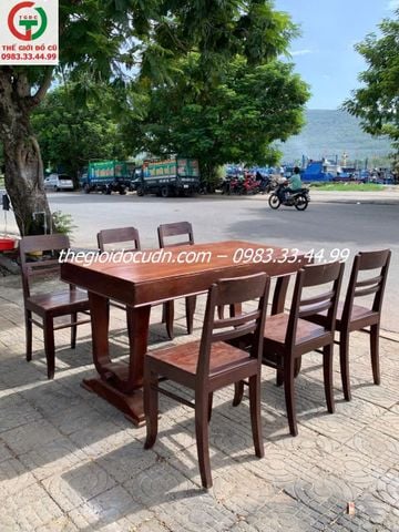 Bàn ghế ăn gỗ xưa thanh lý