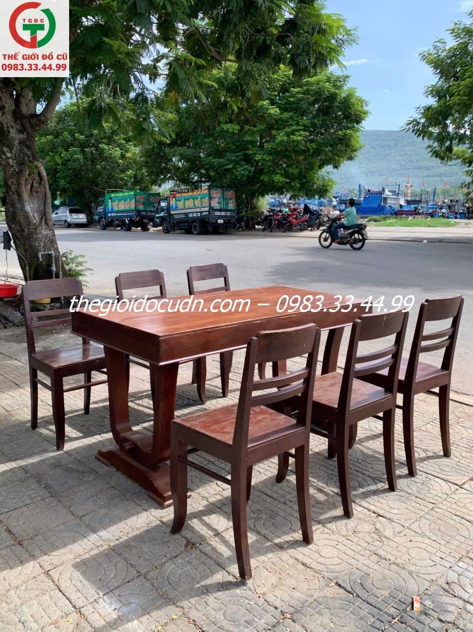 Bàn ghế ăn gỗ xưa thanh lý