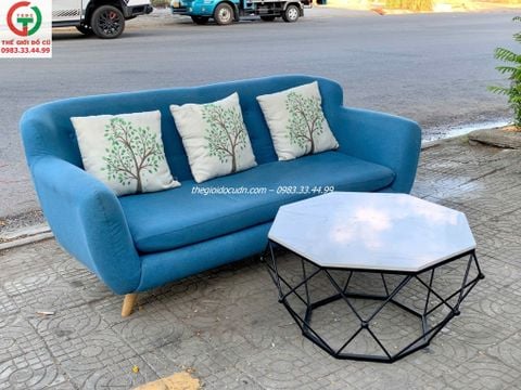 Sofa nệm màu xanh thanh lý