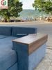 Sofa nệm góc màu xanh thanh lý
