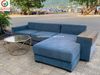Sofa nệm góc màu xanh thanh lý