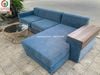 Sofa nệm góc màu xanh thanh lý