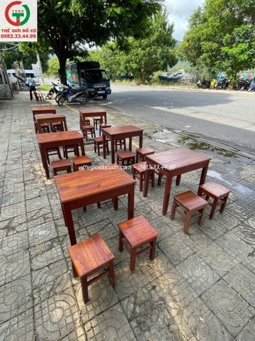 Bàn ghế gỗ quán cafe thanh lý