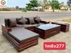 Salon gỗ kèm nệm thanh lý