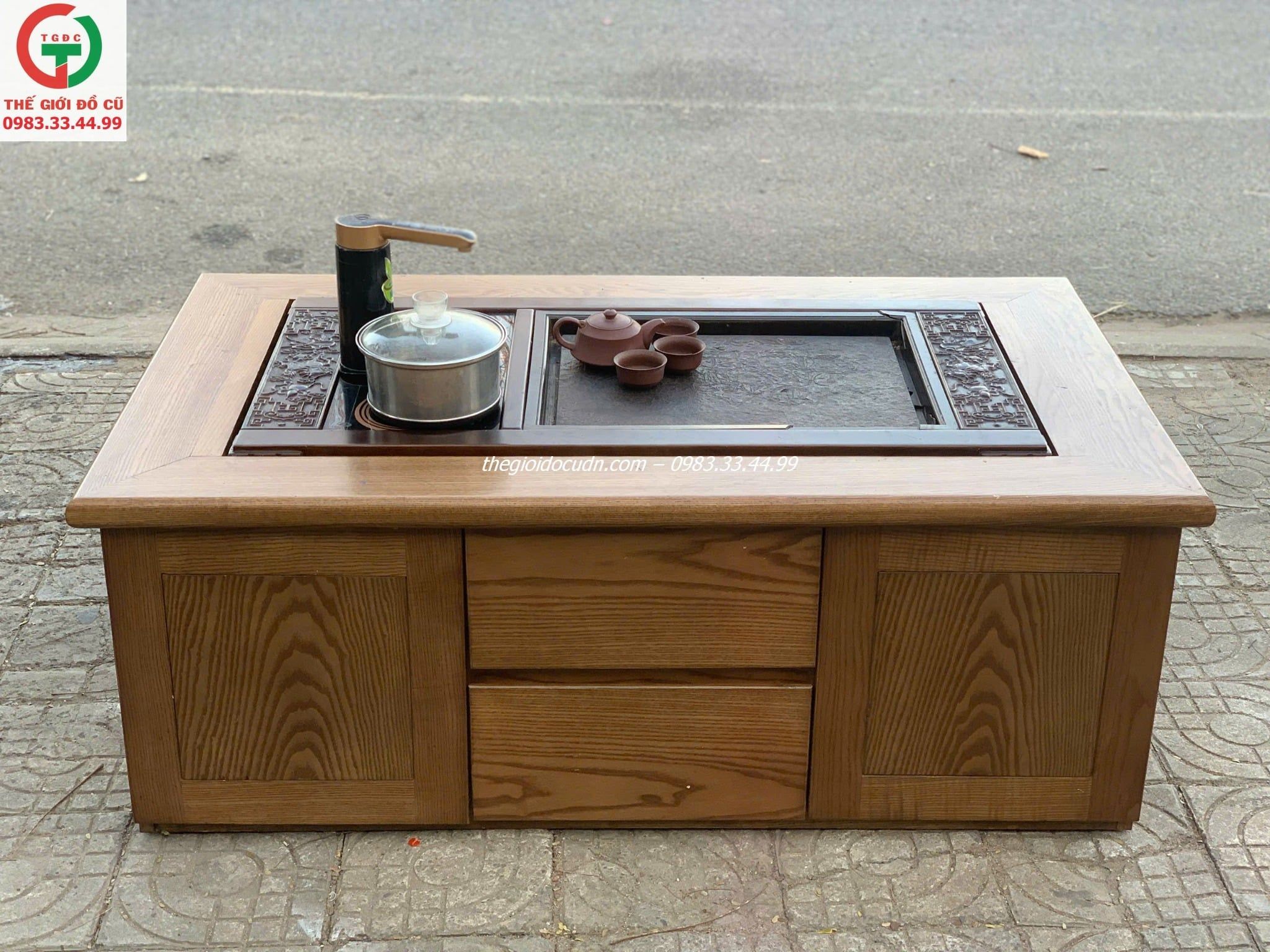 Bàn trà khung gỗ thanh lý