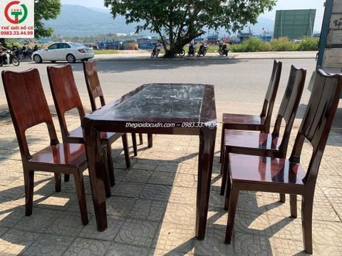 Bộ bàn ăn gỗ sồi thanh lý