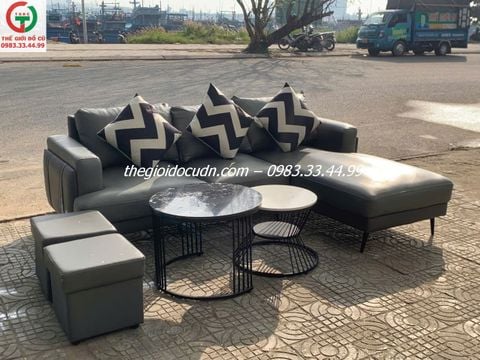 Sofa góc da thanh lý