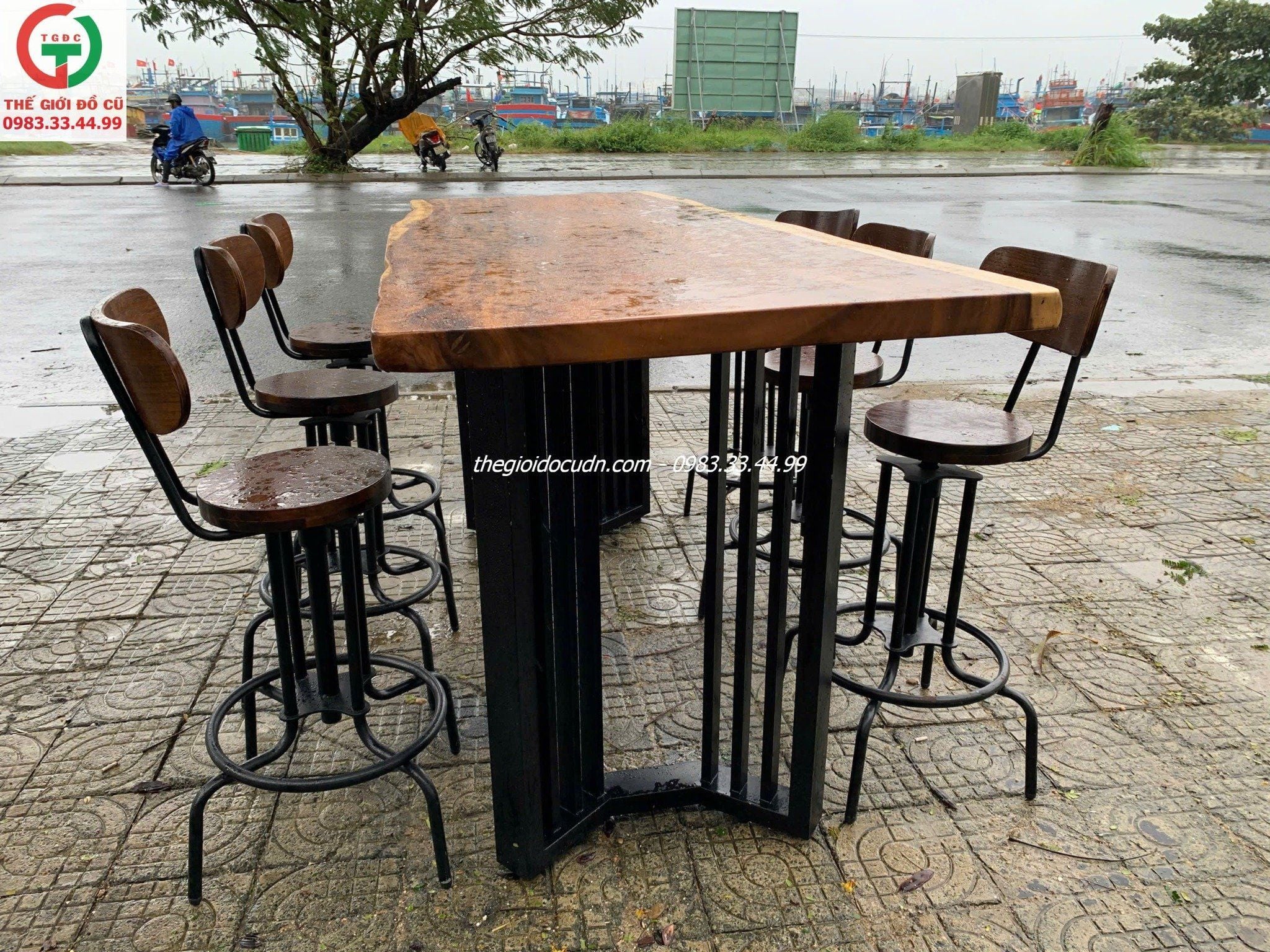 Bàn ghế băng gỗ me tây