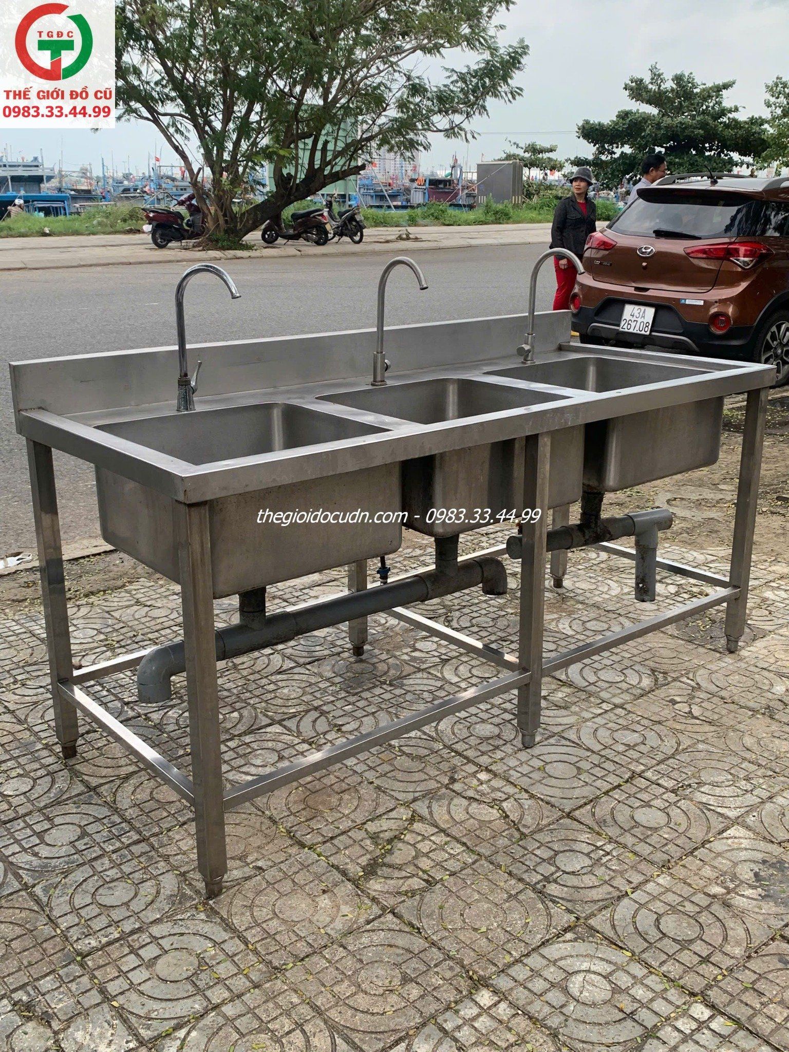 Bồn rửa 3 họng thanh lý