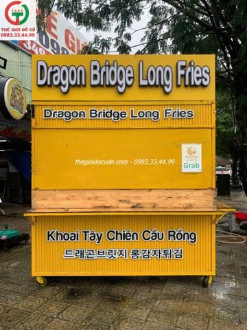 Tủ bán hàng màu vàng thanh lý