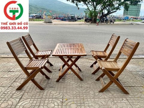 BÀN GHẾ CAFE GỖ XẾP TRƯỜNG HẢI