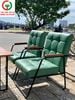 BỘ BÀN GHẾ SOFA CAFE ĐỆM DA KHUNG SẮT TAY ỐP GỖ