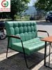 BỘ BÀN GHẾ SOFA CAFE ĐỆM DA KHUNG SẮT TAY ỐP GỖ