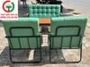 BỘ BÀN GHẾ SOFA CAFE ĐỆM DA KHUNG SẮT TAY ỐP GỖ