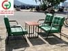 BỘ BÀN GHẾ SOFA CAFE ĐỆM DA KHUNG SẮT TAY ỐP GỖ