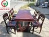 BỘ BÀN TRÀ CHÂN V 6 GHẾ GỖ GÕ XƯA