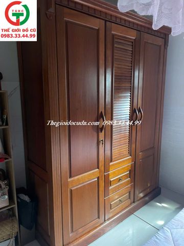 TỦ ÁO QUẦN 3 CÁNH GỖ XOAN ĐÀO
