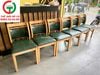 GHẾ GỖ ĐỆM DA XANH RÊU