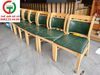 GHẾ GỖ ĐỆM DA XANH RÊU