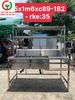 CHẬU RỬA INOX 2 HỌNG VUÔNG LIỀN KỆ