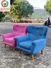 GHẾ SOFA ĐỆM CAFE KHUNG CHÂN GỖ SỒI