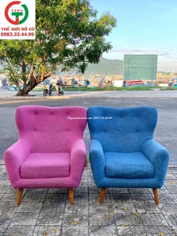GHẾ SOFA ĐỆM CAFE KHUNG CHÂN GỖ SỒI